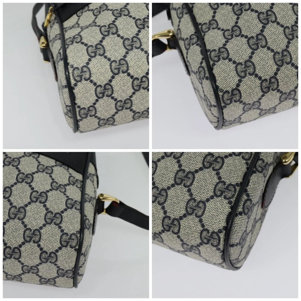 GUCCI GG Supreme Sherry Line Shoulder Bag PVC Navy Gold - Picture 16 of 16